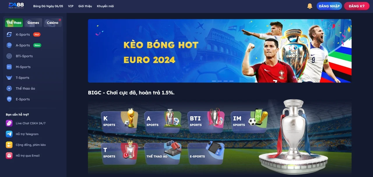 DA88 hiện nay đang là cái tên đi đầu trên thị trường cá cược tại Việt Nam